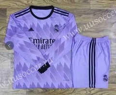 2022-23 Real Madrid Away Purple LS Soccer Uniform-709