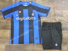 2022-23  Inter Milan Home Blue&Black Soccer Uniform-709