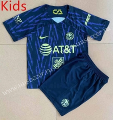 2022-23   Club America Away Blue kids Soccer Uniform-AY