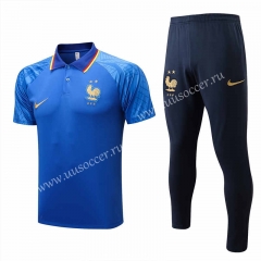 2022-23 France Cai Blue Thailand Polo Uniform-815
