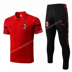 2022-23  AC Milan Red Thailand Polo Uniform-815