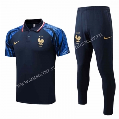 2022-23 France Royal Blue Thailand Polo Uniform-815