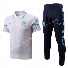 2022-23 Olympique de Marseille White Thailand Polo Uniform-815