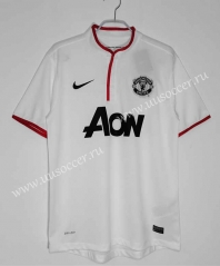 12-12 Retro Version Manchester United  Away White   Thailand Soccer Jersey AAA-c1046