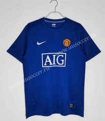 08-09  Retro Version Manchester United 2nd Away Blue   Thailand Soccer Jersey AAA-c1046