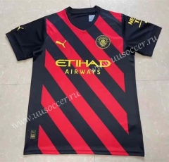 (s-3xl)2022-23    Manchester City Away Red&Black Thailand Soccer Jersey AAA-809