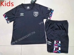 2022-23   West Ham United  Away Black  kids Soccer Uniform-507