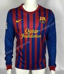 2011-12 Retro Version Barcelona Home Red & Blue Thailand LS Soccer Jersey AAA-503