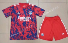 2022-23  Olympique Lyonnais Away Red  Soccer Uniform-718