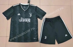 2022-23  Juventus Away  Black&Gray Soccer Uniform-718