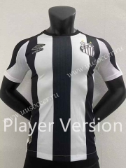 Player version 2022-23 Santos FC Home Black&White Thailand Soccer Jersey AAA-2016