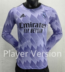 Player version 2022-23  Real Madrid Away Purple  LS Thailand Soccer Jersey AAA-888