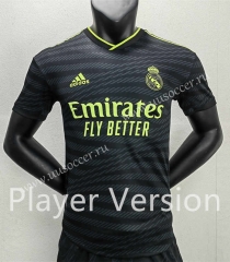 Player verison 2022-23  Real Madrid 2nd Away Black  Thailand Soccer Jersey AAA-888