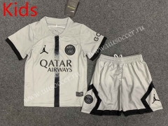 2022-23 Paris SG Away Light Gray  kids Soccer Uniform-GB