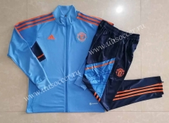 2022-23 Manchester United  Light Blue  Thailand Soccer Jacket Uniform-815