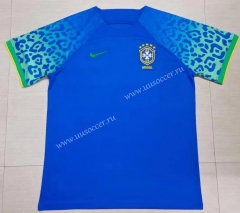 2022-23  World Cup Brazil Away Blue  Thailand Soccer Jersey AAA