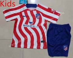 2022-23  Atlético Madrid Home Red&White kids  Soccer Uniform-507