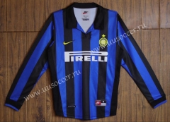 2008 Inter Milan Home Blue & Black LS Thailand Soccer Jersey AAA-SL