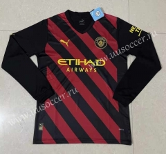2022-23 Manchester City Away Black&Red  LS Thailand Soccer Jersey AAA-818
