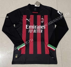 2022-23  AC Milan Home Red & Black LS Thailand Soccer Jersey AAA-818