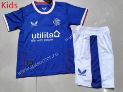 2022-23 Rangers Home Blue Thailand kids  Soccer Unifrom-507