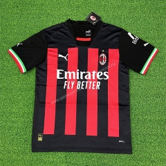 (S-4xl）Correct Version 2022-23 AC Milan Home  Black&Red Thailand Soccer Jersey AAA-403