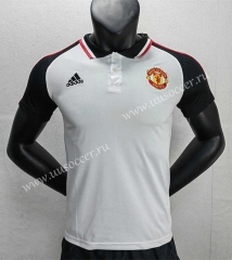2022-23 Manchester United White Thailand Polo Shirt-888