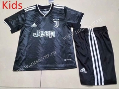 2022-23  Juventus Away  Black&Gray  kids Soccer Uniform-507