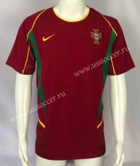 Retro Version 2002  Portugal Home Red  Thailand Soccer Jersey AAA-503