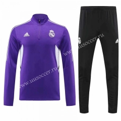 2022-23 Real Madrid Purple Thailand Tracksuit Uniform-4627