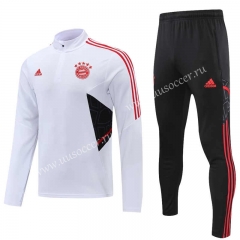 2022-23 Bayern München White Thailand Tracksuit Uniform-4627