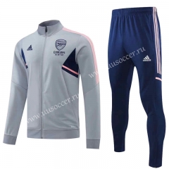 2022-23  Arsenal Light Gray Thailand Soccer Jacket Uniform-4627