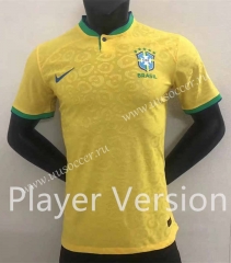 Player version 2022-23  World Cup Brazil Home Yellow  Thailand Soccer Jersey AAA-2016
