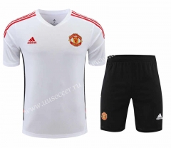 2022-23 Manchester United White Thailand Soccer Uniform-418