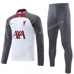 2022-23  Liverpool White Thailand Soccer Tracksuit Uniform-4627