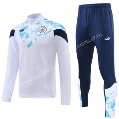2022-23 Manchester City White  Thailand Soccer Tracksuit Uniform-4627