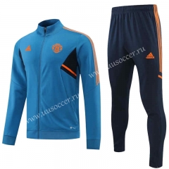 2022-23 Manchester United  Light Blue  Thailand Soccer Jacket Uniform-4627