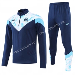 2022-23 Olympique de Marseille Royal  Blue Thailand Soccer Tracksuit Uniform-4627