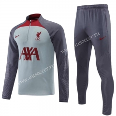 2022-23  Liverpool Light Gray  Thailand Soccer Tracksuit Uniform-4627