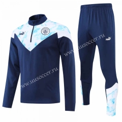 2022-23 Manchester City Royal Blue  Thailand Soccer Tracksuit Uniform-4627