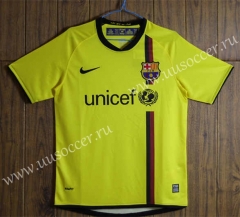 08-09 Retro Version Barcelona Away Yellow  Thailand Soccer Jersey AAA-SL