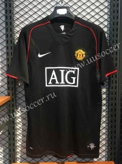 07-08  Retro Version Manchester United  Away Black  Thailand Soccer Jersey AAA-2669