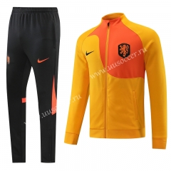 2022-23 Netherlands Orange Thailand Soccer Jacket Uniform-LH