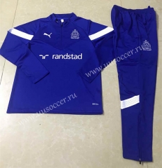 2022-23 Olympique de Marseille Blue Thailand Soccer Tracksuit Uniform-411