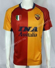 01-02  Retro Version AS Roma Home Yellow&Red Thailand Soccer Jersey AAA-503