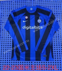 2022-23 Inter Milan Home Blue& Black LS Thailand Soccer Jersey AAA