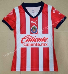 2022-23 Deportivo Guadalajara Home Red & White Thailand Women Soccer Jersey AAA-912