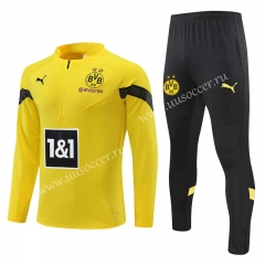 2022-23 Borussia Dortmund Yellow Thailand Soccer Tracksuit Uniform-411