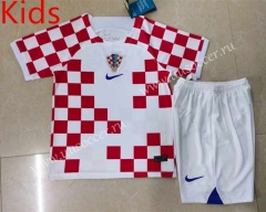 2022-23 Croatia Home Red&White  Kid/Youth Soccer Uniform-507