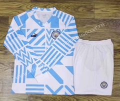 2022-23 Manchester City White&Blue LS Soccer Uniform-709